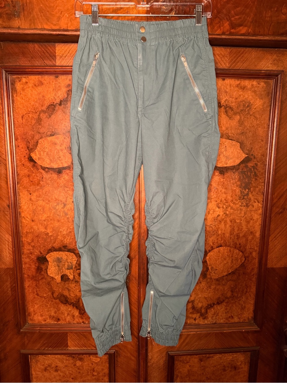 Isabel Marant Étoile Nemes Ruched Utility Pants Sage Green Size 34